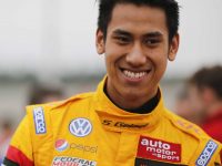 Pebalap muda Indonesia, Sean Gelael yang tahun ini juga akan turn berlaga di Kejuaraan Formula 3 Eropa