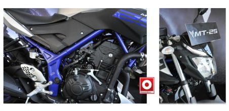 Diamond frame membuat motor nyaman untuk bermanuver. desain lampu depan Halogen H4 12V 60/55 dengan lampu LED membuat pencahayaan pada malam hari menjadi lebih terang.
