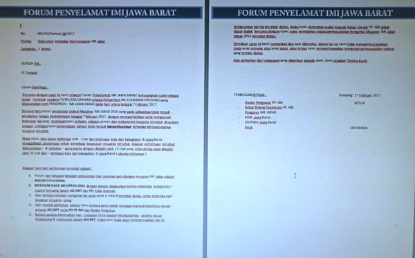 surat keberatan Forum penyelemat IMI Jabar