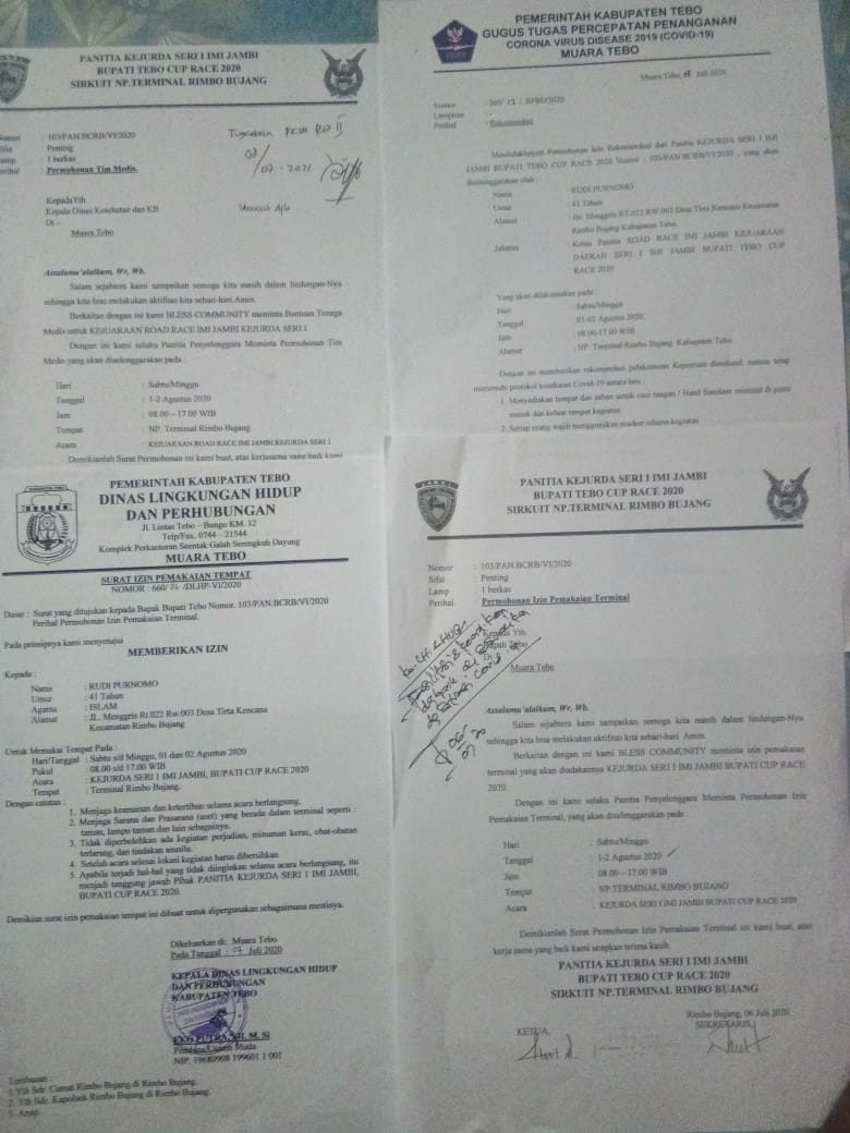 Surat Perizinan Event Road Race Jambi
