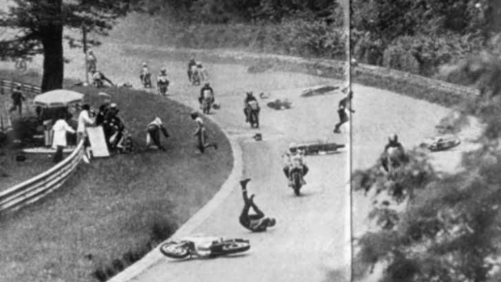 insiden tragis di sirkuit Le Mans Perancis. Saat itu Frutschi berusia 30 tahun