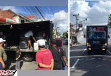 Gunakan Truk Team, Bali MX Keliling Semprot Disinfektan Di Sudut Kota Denpasar