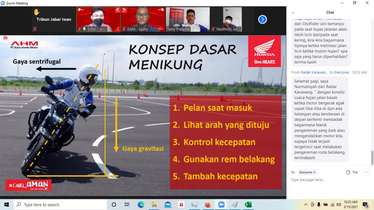 DAM Ajak Jurnalis dan Blogger Pelatihan Safety Riding Secara Virtual