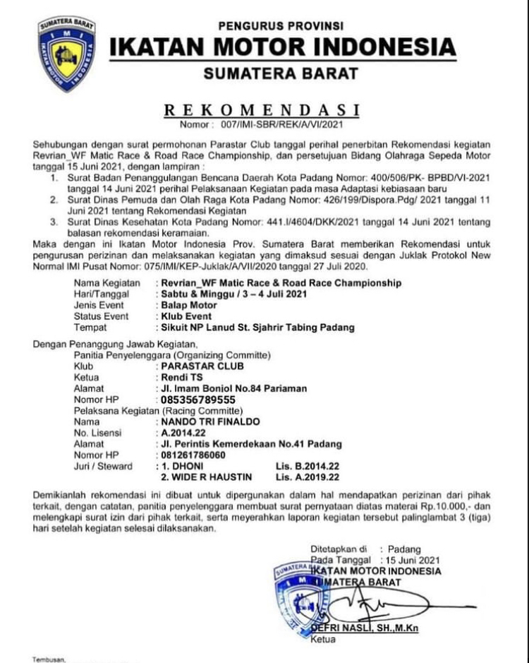 REVRIAN_WF Matic Race & Road Race Championship