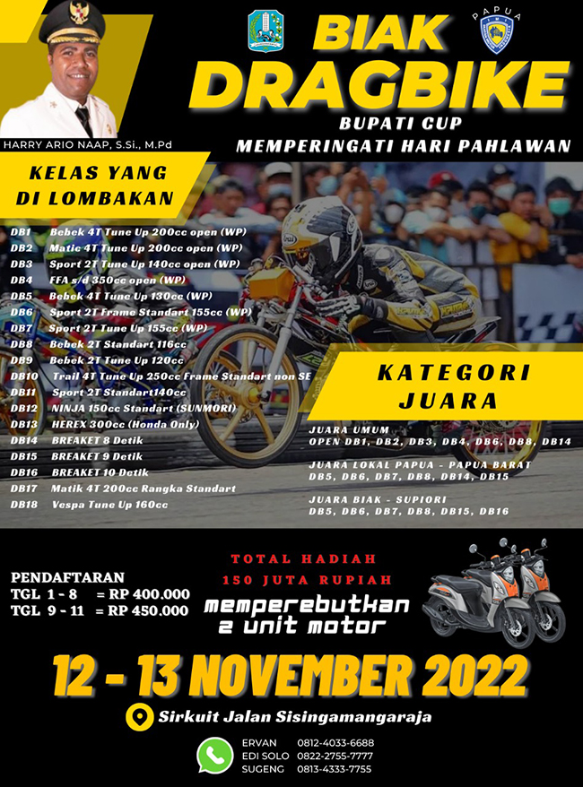 Biak Dragbike Bupati Cup