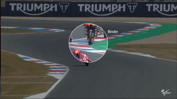moment brad binder menyentuh track limit