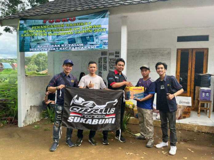 CBR Club Indonesia (CCI) Sukabumi Gelar Bakti Sosial untuk Korban Bencana Alam