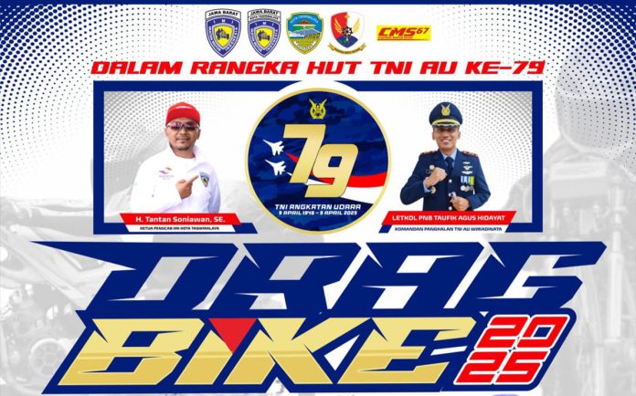 Lanud Wiriadinata dan IMI Pengcab Kota Tasikmalaya Gelar Event Drag Bike dalam Rangka HUT TNI AU ke-79