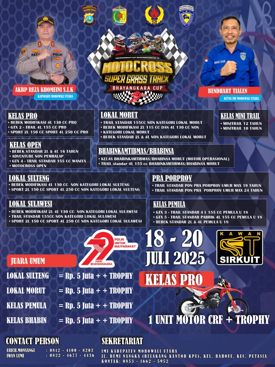 Peringati Hari Bhayangkara ke-79, Morowali Utara Gelar Motocross Super Grass Track 2025