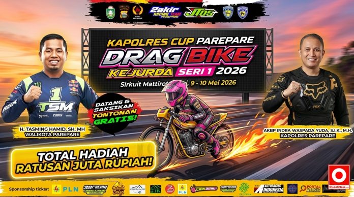Parepare Memanas! Kapolres Cup Drag Bike Kejurda Seri 1 2026 Siap Digelar, Hadiah Ratusan Juta Menanti!